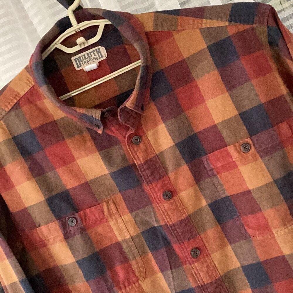 Duluth Trading Co. Plaid Flannel Work Shirt Men’s 4X Long Sleeve Relaxed Fit